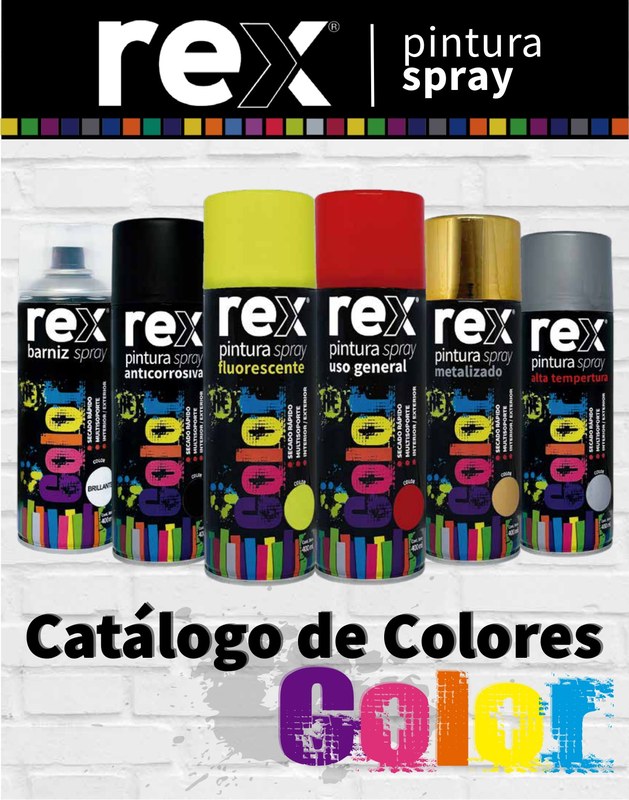 Portada de la carta de colores REX pintura spray