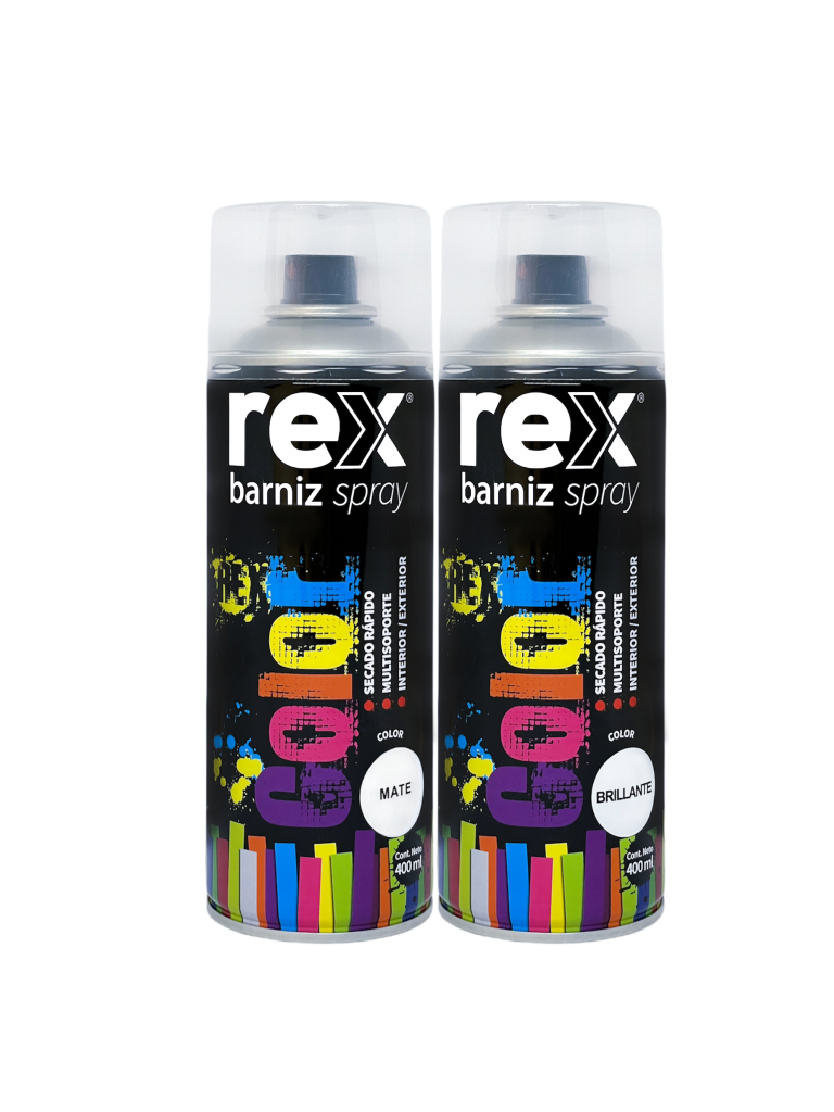 Barniz Spray color Caoba REX 400ml - Ferretería Teja